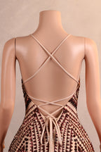 Backless Sequins Mermaid Formal Prom Dress Burgundy Party Evening Dress with Feather Chapel Train