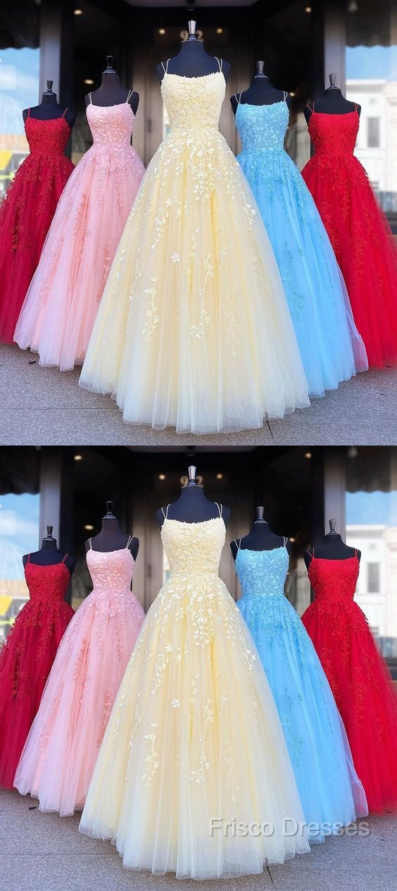 Backless Yellow Pink Blue Red Burgundy Lace Formal Prom Dress, Backless Lace Formal Bridesmaid Dress Secondary image