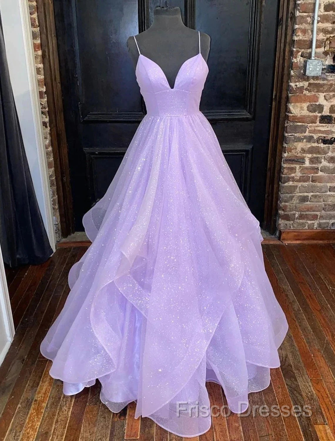 Ball Gown A-Line Formal Prom Dress Dress Formal Floor Length Sleeveless Tulle Backless With Pleats Ruffles Secondary image