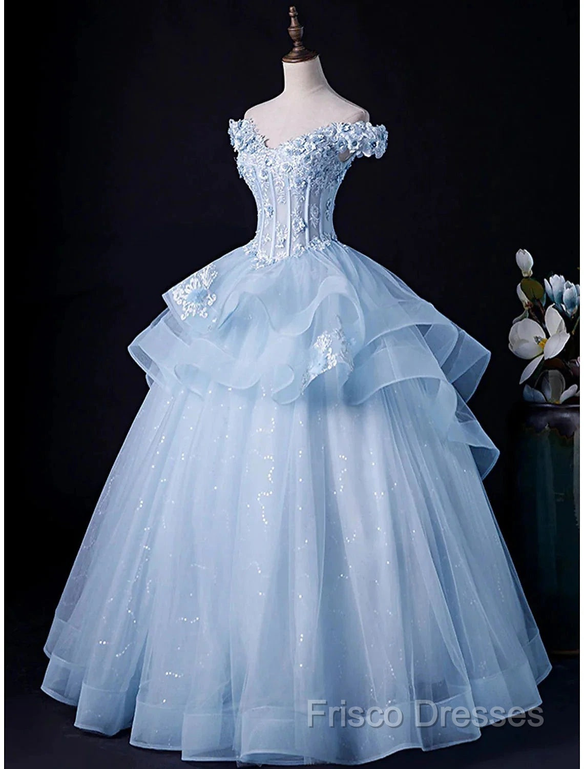 Ball Gown Formal Gown Minimalist Dress Formal Wedding Guest Floor Length Sleeveless Off Shoulder Tulle Backless With Pleats Appliques Secondary image