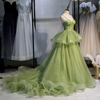 Ball Gown, Green Prom Dresses Vintage Prom Dress