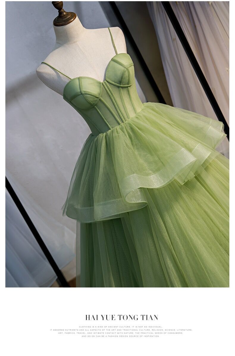 Ball Gown, Green Prom Dresses Vintage Prom Dress