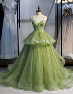 Ball Gown, Green Prom Dresses Vintage Prom Dress
