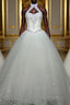 Ball Gown Halter Floor-Length Tulle Wedding Dress With Beading