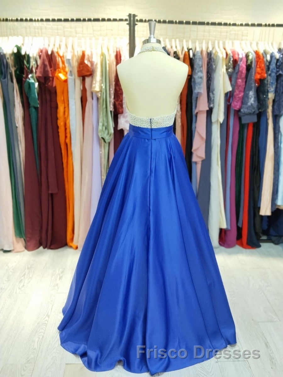 Ball Gown Jewel Floor-Length Satin Evening Dress With Rhinestone Secondary image
