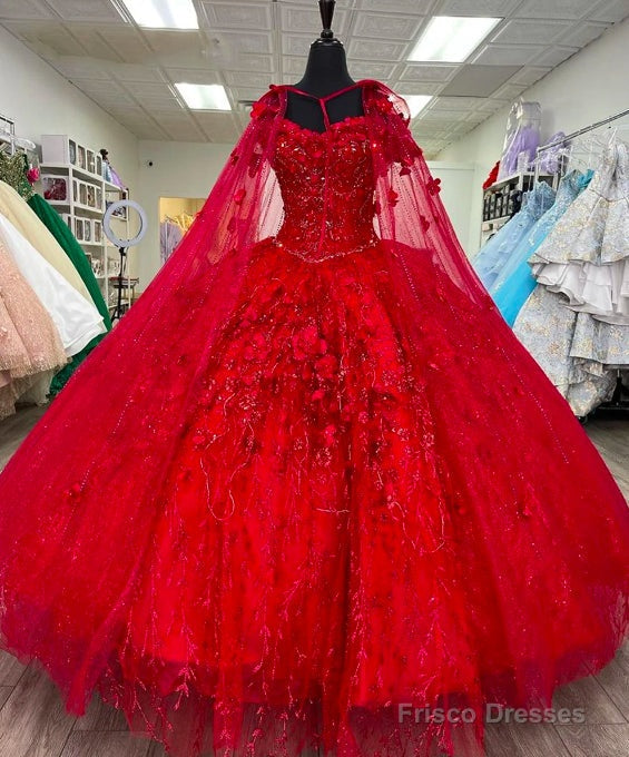 Ball Gown Lace Off-the-Shoulder Red Quinceanera Dress Secondary image