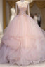 Ball Gown Long Formal Prom Dress Flowers Gorgeous Quinceanera Dress With Flowers