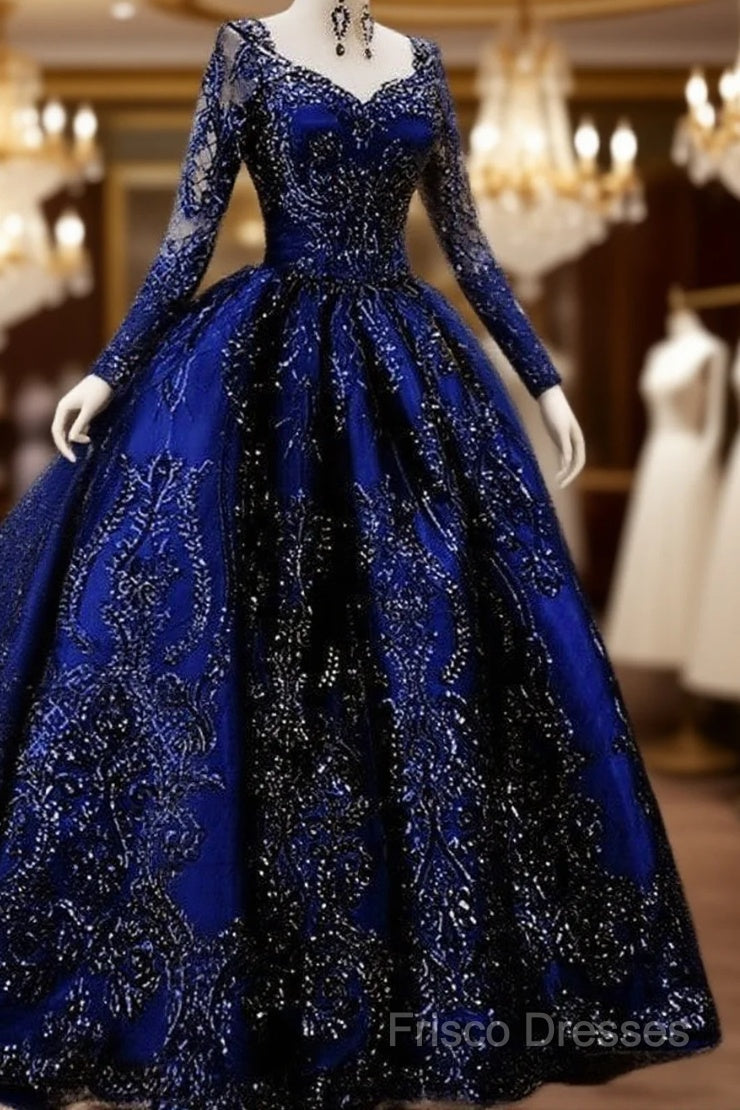 Ball Gown Long Sleeves Sequin Embroidery Dress Main image