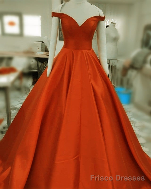 Ball Gown Off The Shoulder Satin Dresses Corset Back Secondary image