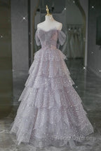 Ball Gown Off The Shoulder Tulle Formal Prom Dress Evening Dress
