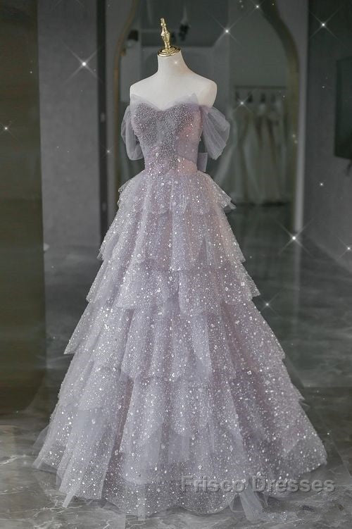 Ball Gown Off The Shoulder Tulle Formal Prom Dress Evening Dress