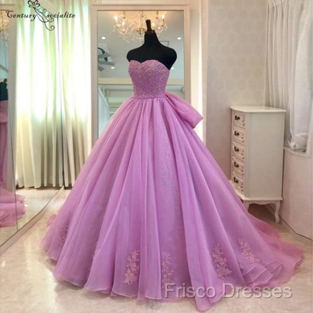 Ball Gown Formal Prom Dress Floor Length Tulle Quinceanera Dress