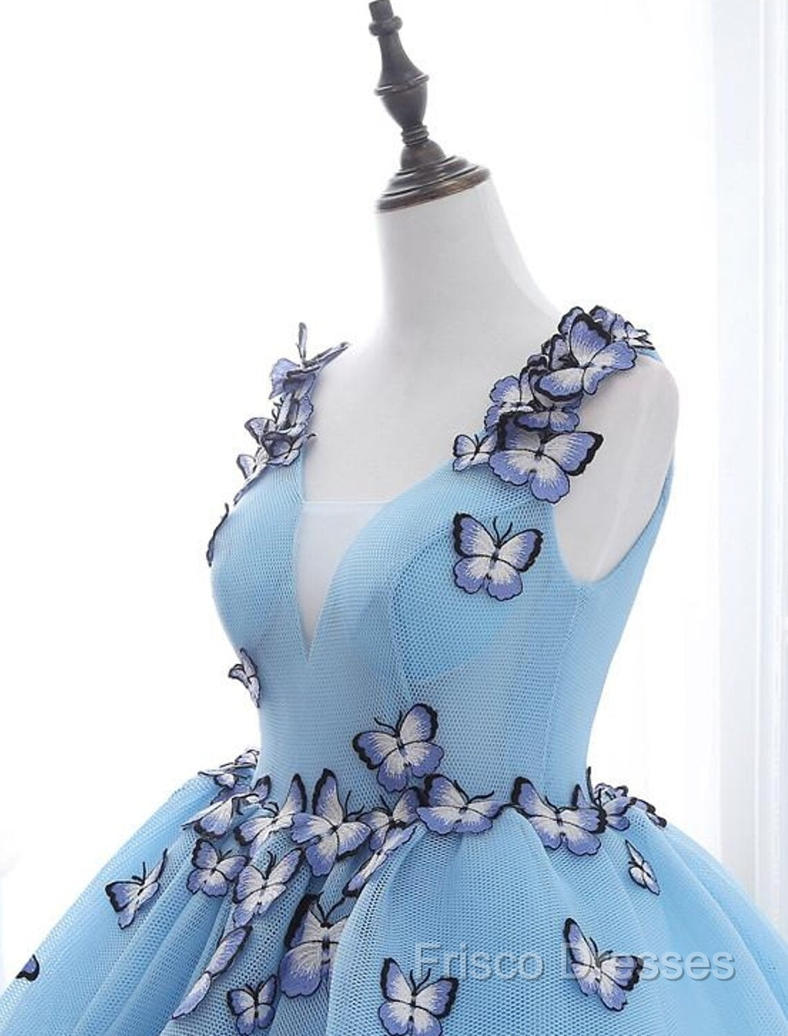 Ball Gown Formal Prom Dress Luxurious Dress Engagement Court Train Sleeveless V Neck Tulle With Pleats Appliques 2