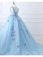 Ball Gown Formal Prom Dress Luxurious Dress Engagement Court Train Sleeveless V Neck Tulle With Pleats Appliques 2