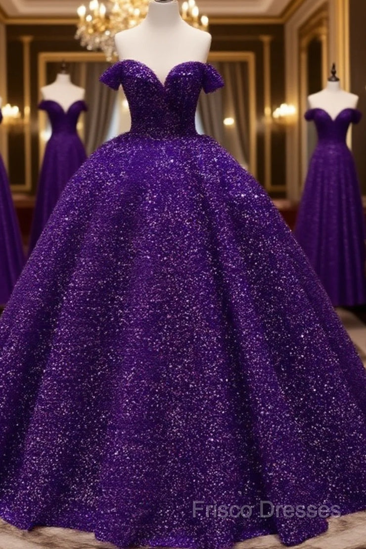 Ball Gown Sparkly Dress Off The Shoulder