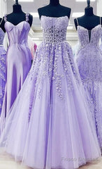 Ball Gown Strapless Purple Violet Prom Dress Lace Long Formal Gown