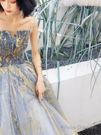 Ball Gown Strapless Sequin Prom Dresses Long Evening Dress