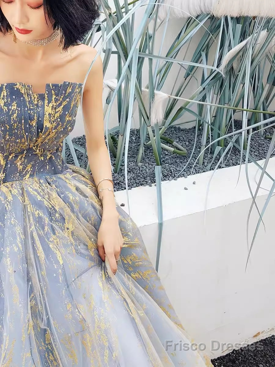 Ball Gown Strapless Sequin Prom Dresses Long Evening Dress