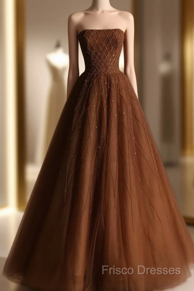 Ball Gown Strapless Tulle Long Formal Prom Dress Formal Dress Main image