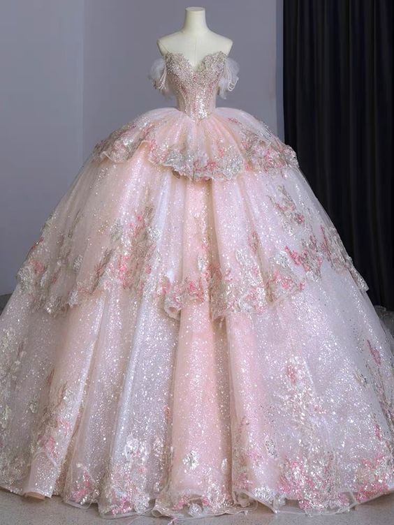 Ball Gown Sweet 16 Dress Off The Shoulder Pink Sweet 16 Dresses Main image