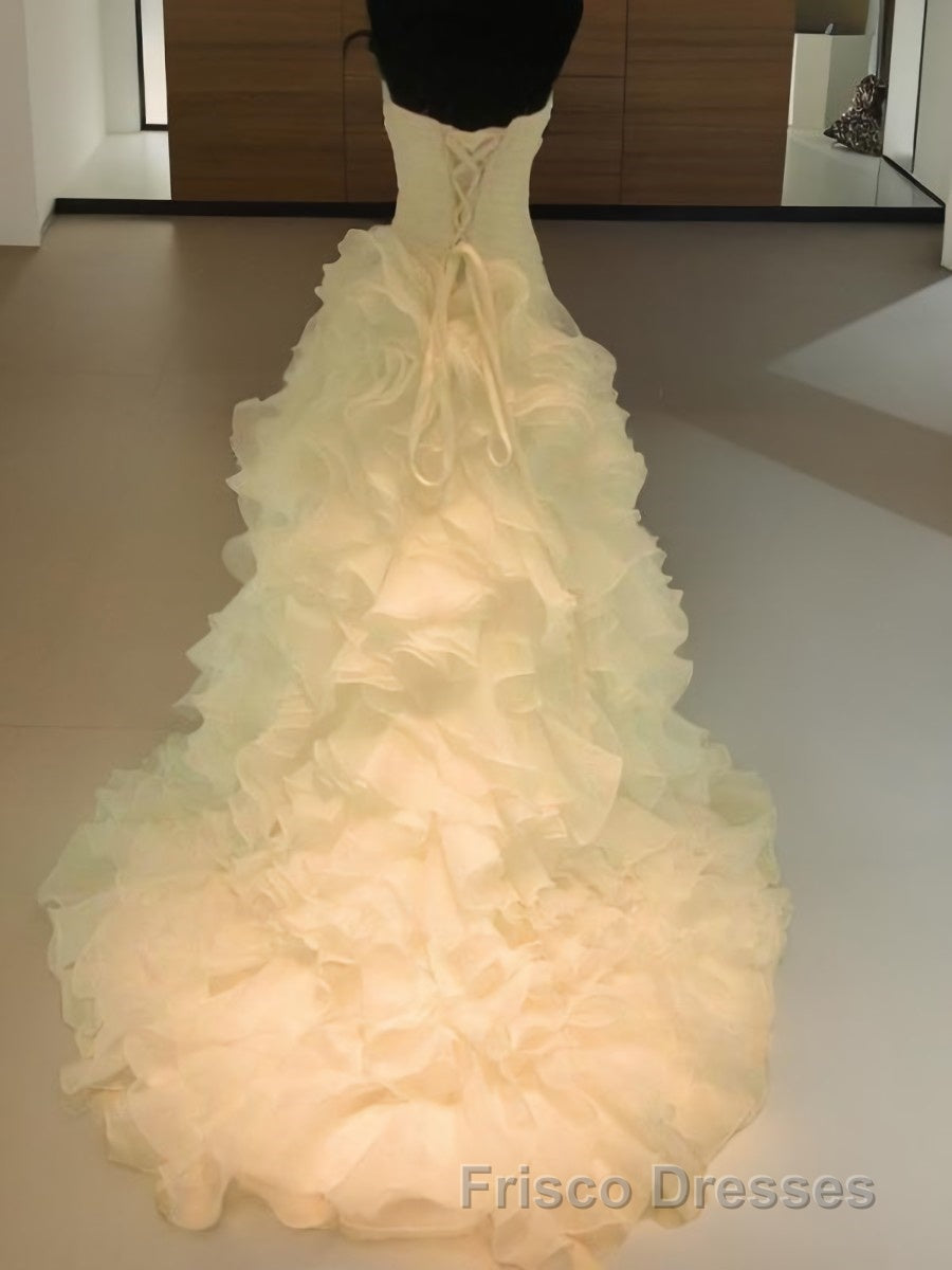 Ball Gown Sweetheart Court Train Organza Wedding Dress Secondary image