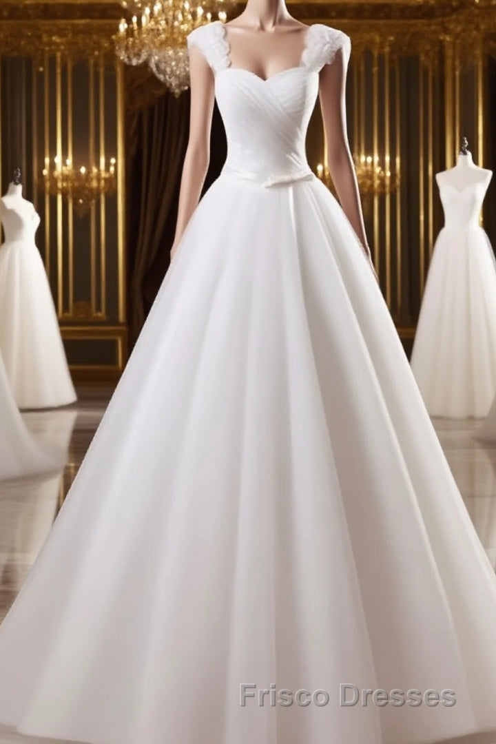 Ball Gown Sweetheart Floor-Length Tulle Wedding Dress With Beading