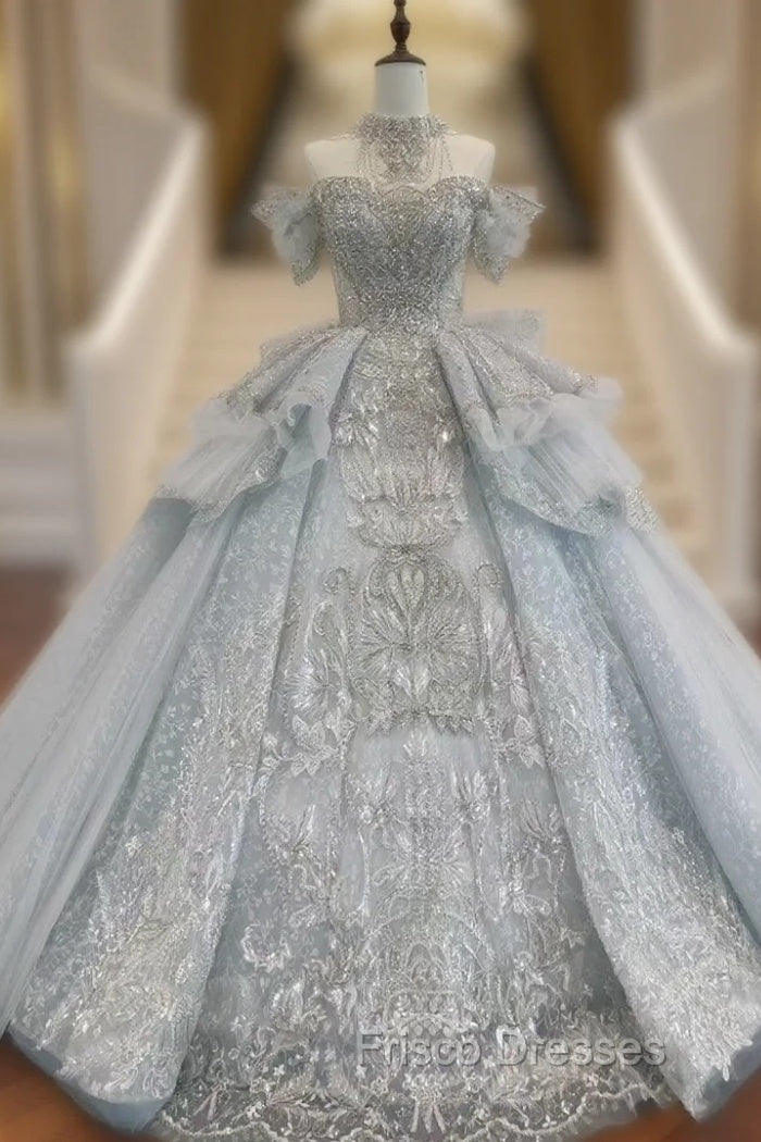 Ball Gown Tulle Lace Off the Shoulder Wedding Dress Main image