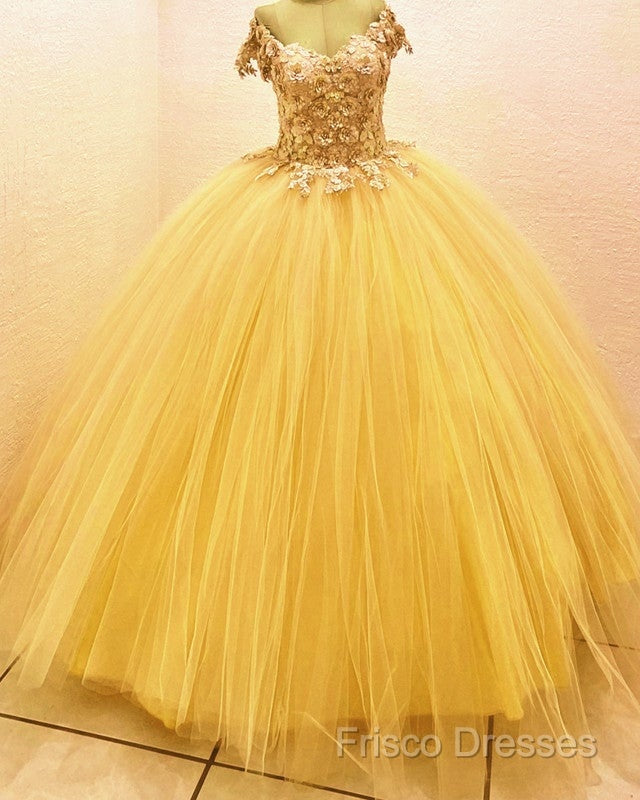 Ball Gown V Neck 3D Flowers Tulle Dress Secondary image