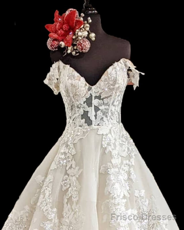 Ball Gown V Neck Corset Lace Embroidery Wedding Dress Secondary image