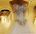 Ball Gown Watteau Train Wedding Dress With Appliques Beading