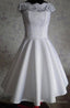 Knee-Length Cap Sleeves Open Back White Homecoming Dress