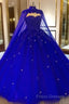 Beaded Appliques Wedding Dress, Formal Prom Dress