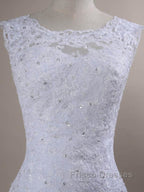 Beaded Lace Backless Mermaid  Wedding Dress