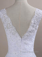 Beaded Lace Backless Mermaid  Wedding Dress