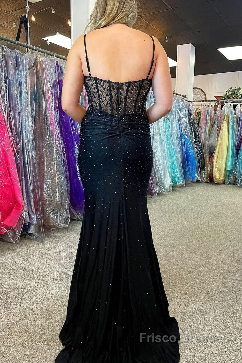 Beaded Spaghetti Straps Plus Size Prom Dress Secondary image