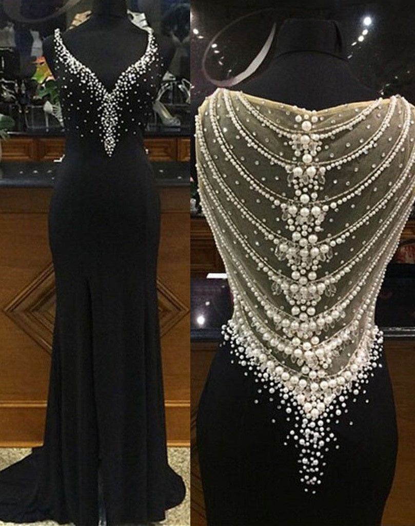 Beaded Sparkly Gorgeous Black Charming Prom Gown Dresses Secondary image