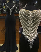 Beaded Sparkly Gorgeous Black Charming Prom Gown Dresses