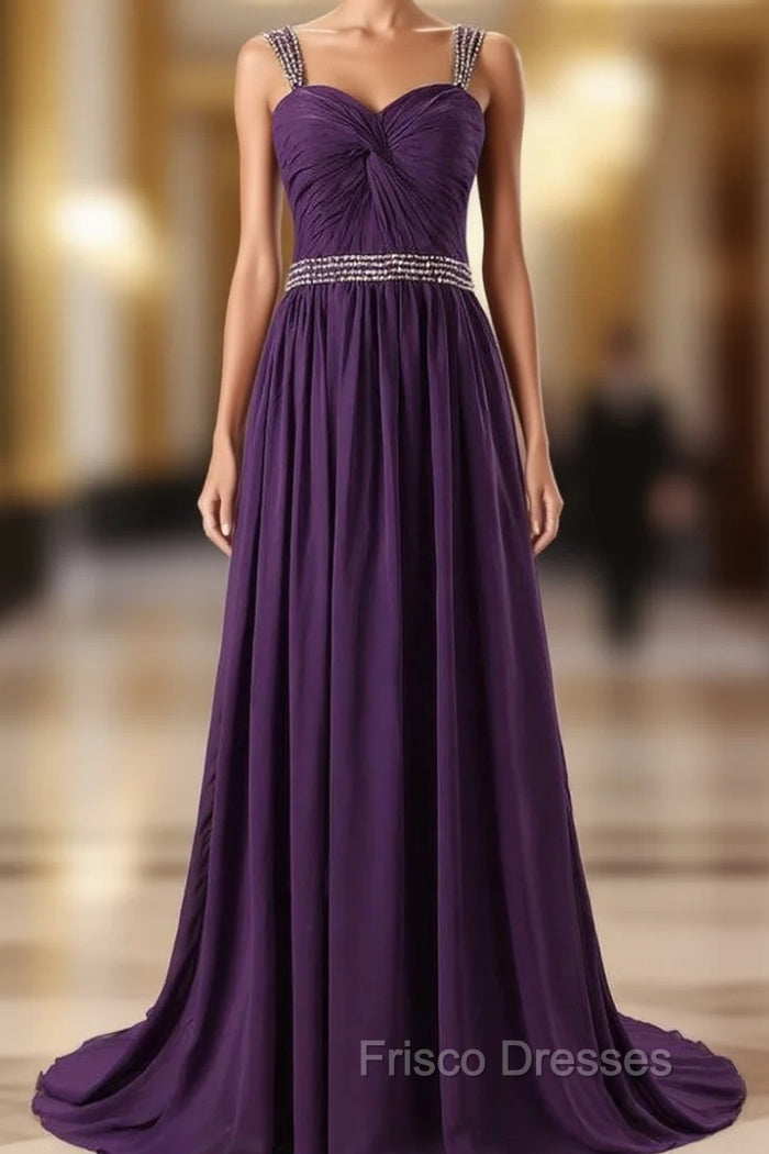 Beading A-line Chiffon Formal Prom Dress Sweetheart Formal Prom Dress Main image