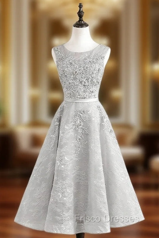 Beading Evening Party Gray O-neck Sleeveless Appliques Main image