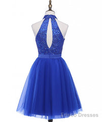 Beading Keyhole Back Homecoming Dress