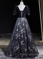 Beautiful A-line Simple Black Floor Length Party Dress, Black Long Formal Prom Dress