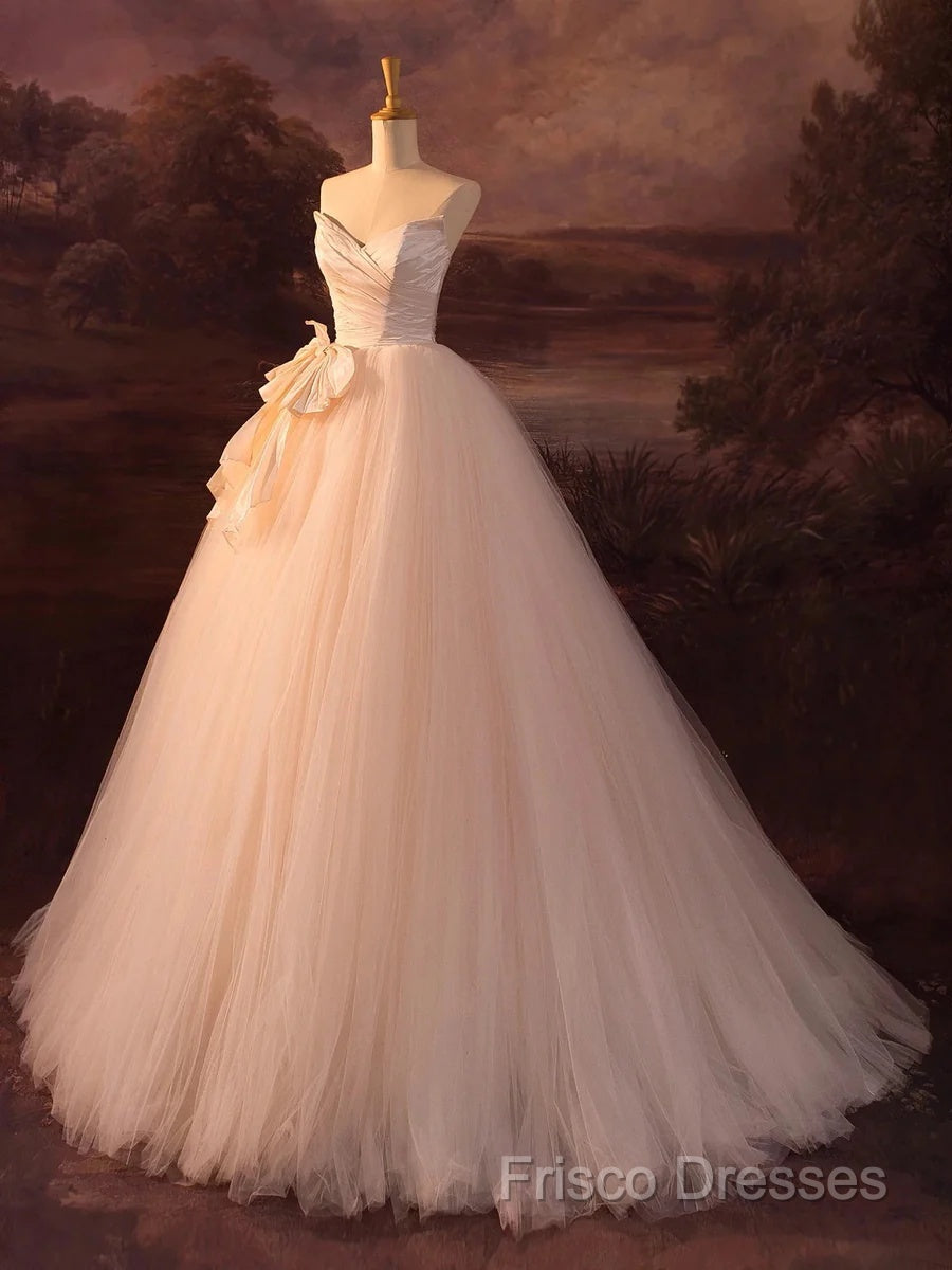 Beautiful A-Line Strapless Tulle Long Formal Prom Dress Formal Dress Secondary image