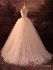 Beautiful A-Line Strapless Tulle Long Prom Dress Evening Dress