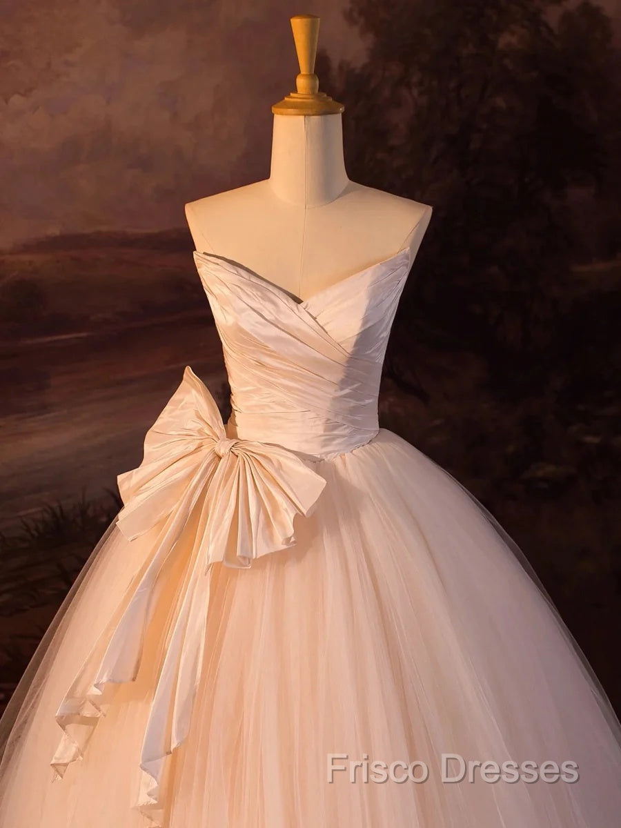 Beautiful A-Line Strapless Tulle Long Formal Prom Dress Formal Dress