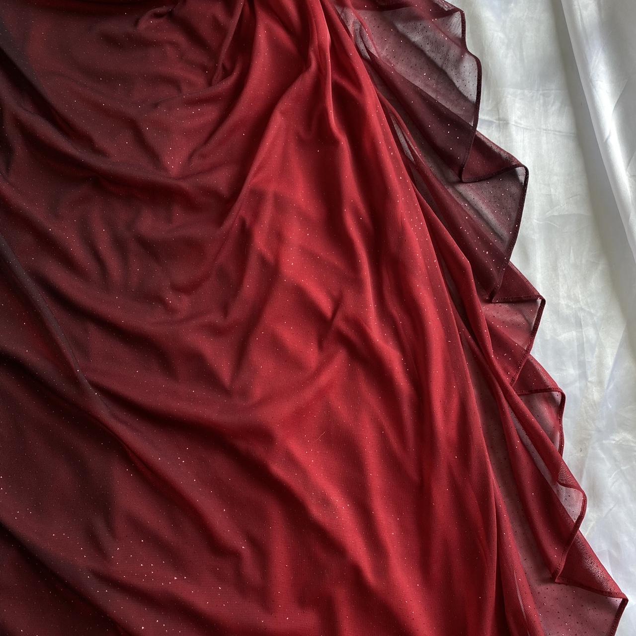 Beautiful A Line Straps Ombre Red Long Chiffon Prom Dress