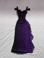 Beautiful A Line Straps Ombre Red Long Chiffon Prom Dress