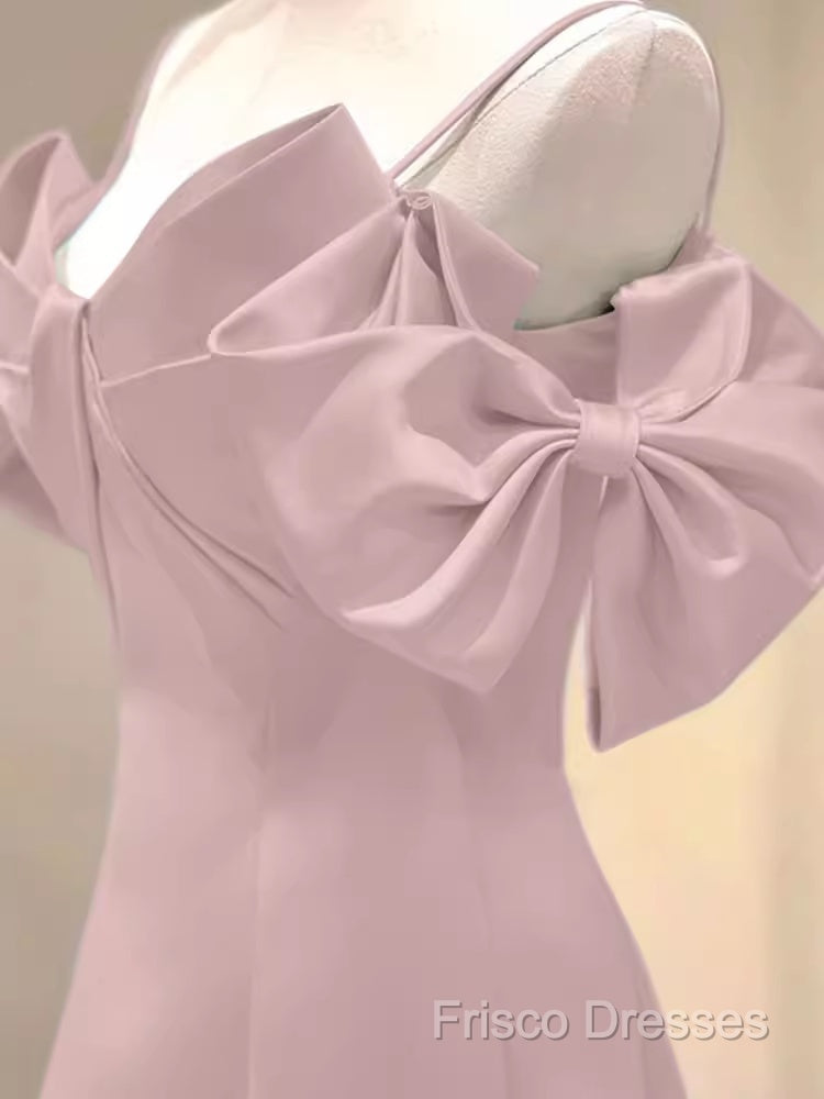 Beautiful A-Line Straps Pink Long Formal Prom Dress