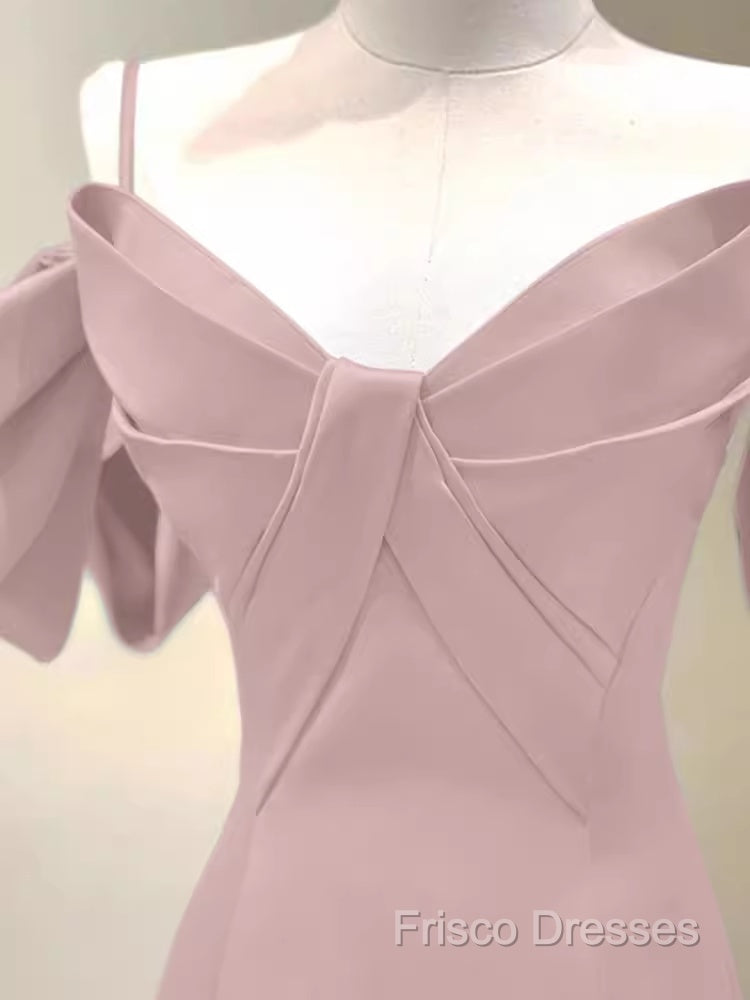 Beautiful A-Line Straps Pink Long Formal Prom Dress