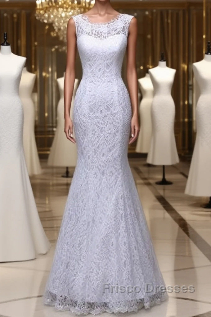 Beautiful Appliques Court Train Lace up Pure White Mermaid Wedding Dress Main image