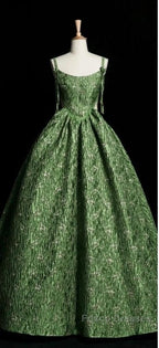 Beautiful Ball Gown Green Lace Formal Prom Gown Long Formal Prom Dress